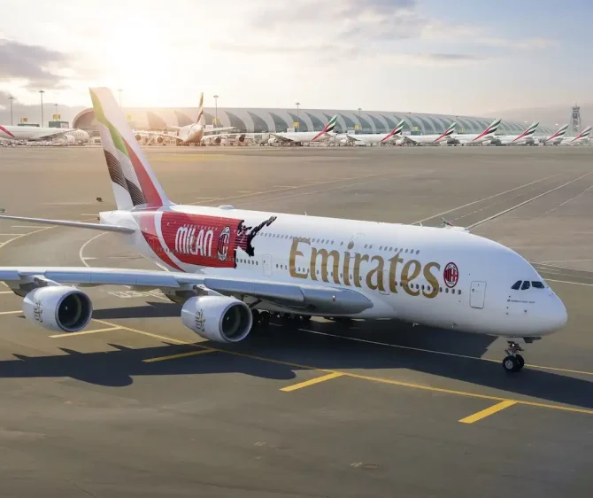 Emirates AC Milan A380 livery