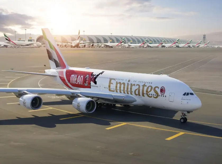 Emirates AC Milan A380 livery